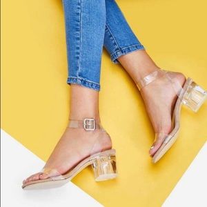 Clear Block Heel